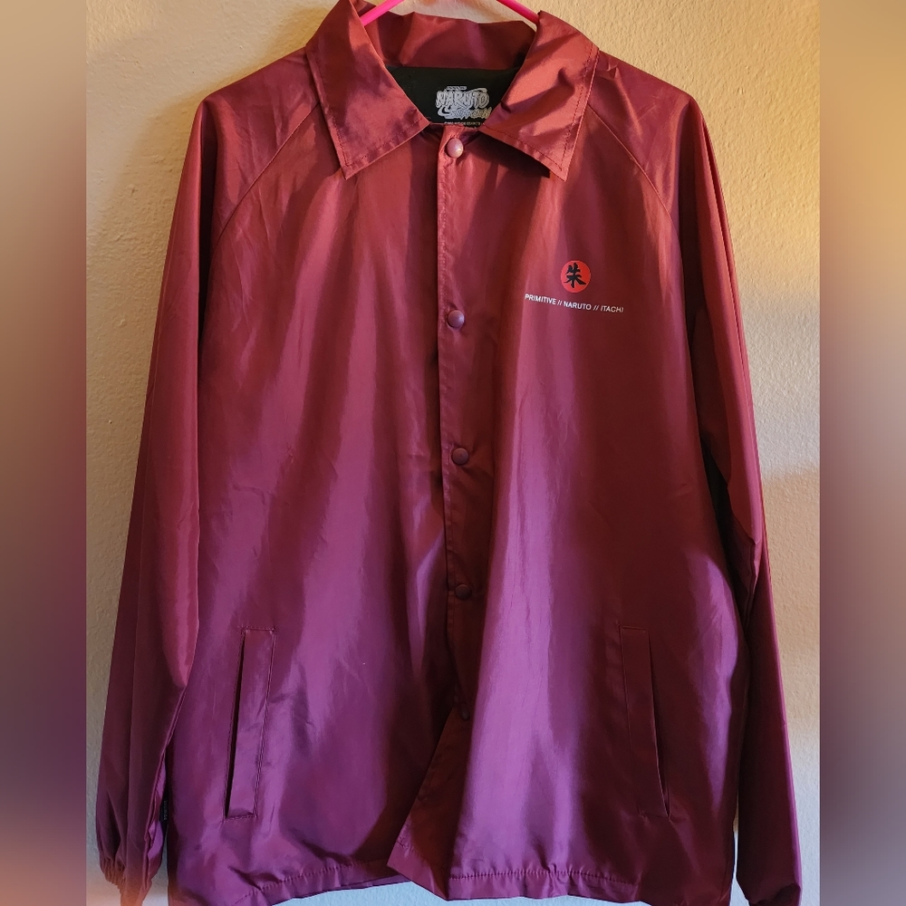Primitive x Naruto crows burgundy coaches jacket